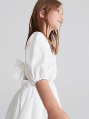 Reiss White Mae Jr Bow Back Dress - Image 6 of 6