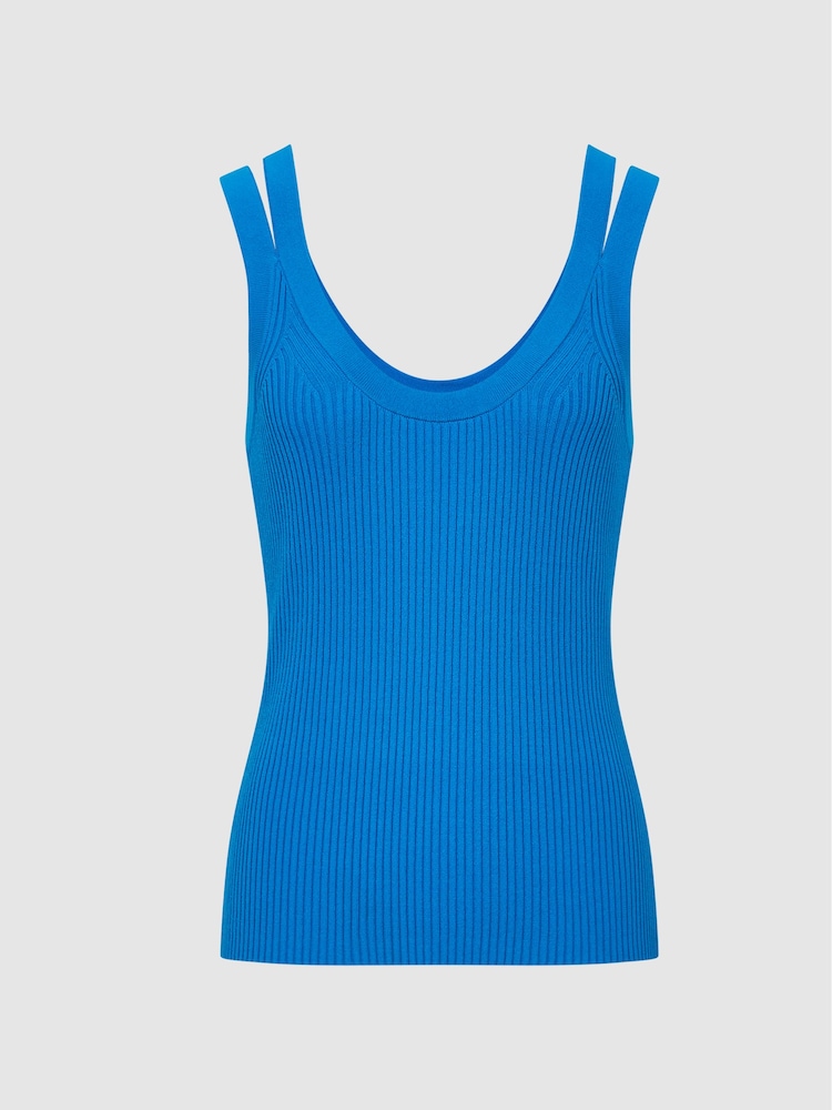 Reiss Blue Sabrina Double Strap Knitted Vest - Image 2 of 6