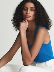 Reiss Blue Sabrina Double Strap Knitted Vest - Image 6 of 6
