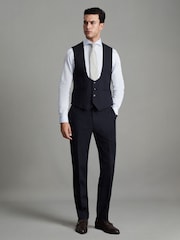 Reiss Navy Bold Horse Shoe Slim Fit Wool Waistcoat - Image 3 of 6