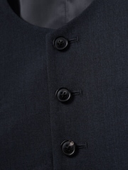 Reiss Navy Bold Horse Shoe Slim Fit Wool Waistcoat - Image 6 of 6