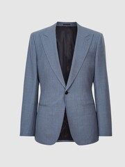 Reiss Airforce Blue Bold Slim Fit Wool Single Breasted Blazer - Image 2 of 5