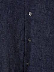 Reiss Navy Ruban Long Sleeve Linen Shirt - Image 4 of 4