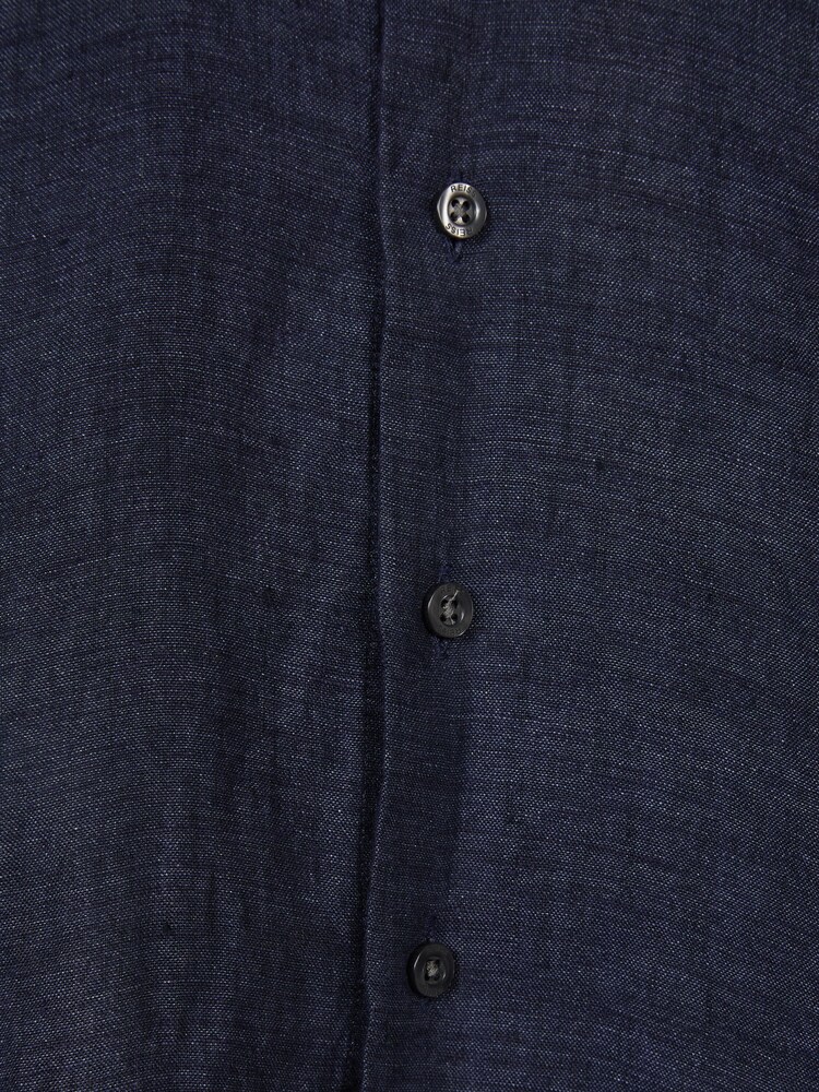 Reiss Navy Ruban Long Sleeve Linen Shirt - Image 4 of 4