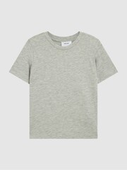 Reiss Grey Melange Bless Crew Neck Tshirt - Image 2 of 6