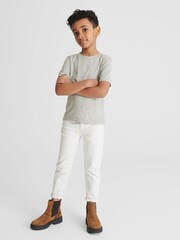 Reiss Grey Melange Bless Crew Neck Tshirt - Image 5 of 6