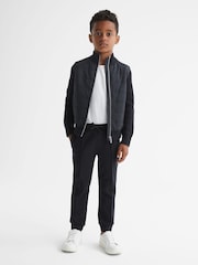 Reiss Navy Trainer Hybrid Zip Through Quilted Jacket - Image 3 of 7