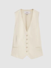 Reiss White Luna Regular Premium Suit Waistcoat - Image 2 of 6