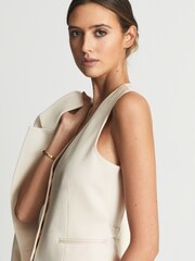 Reiss White Luna Regular Premium Suit Waistcoat - Image 6 of 6