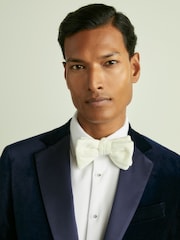 Reiss Navy Ace Velvet Single Breasted Slim Fit Jacket - Image 6 of 10