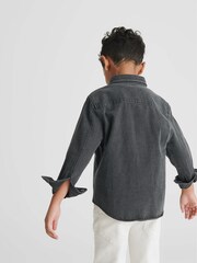 Reiss Washed Black Finch Junior Long Sleeve Denim Overshirt - Image 5 of 6