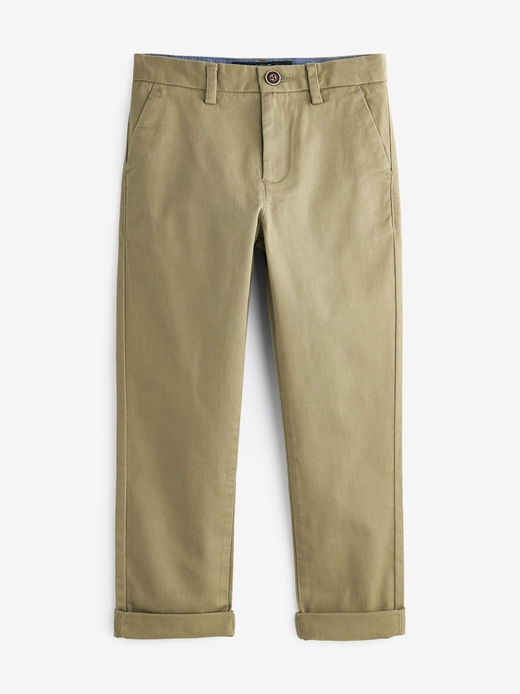 Neutral Regular Fit Next Stretch Chino Trousers (3-17yrs) - Image 2 of 3