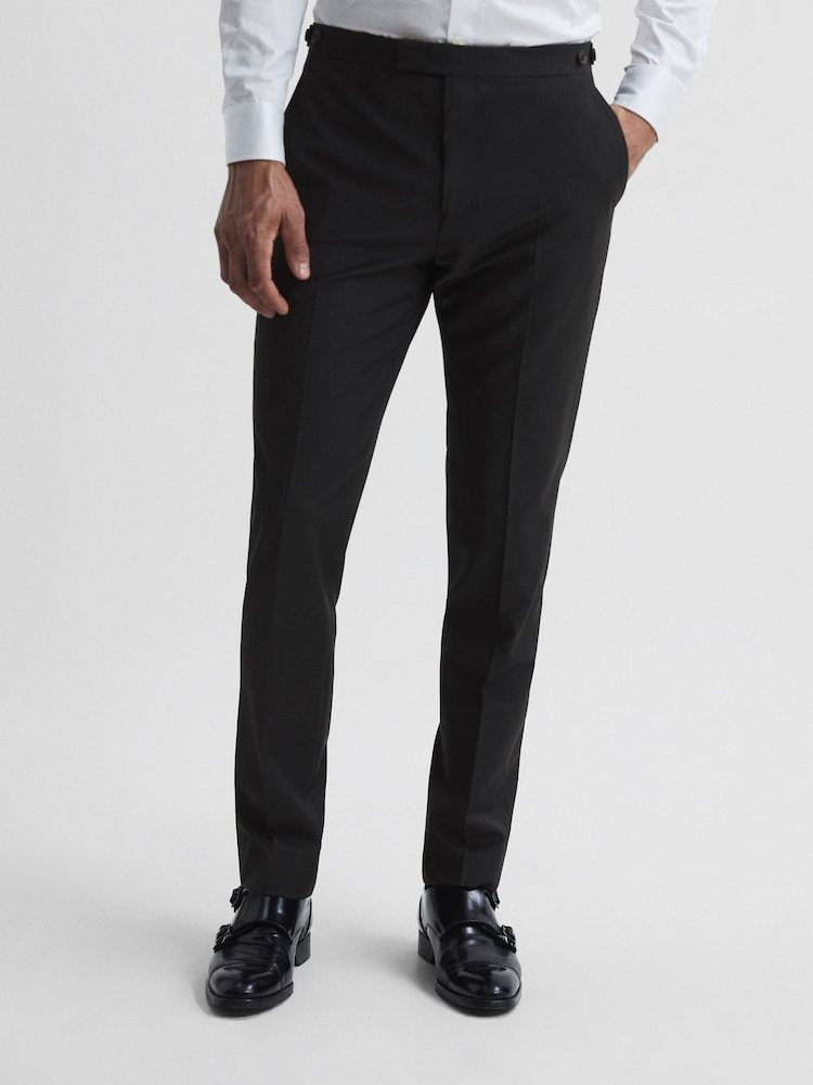 Reiss Black Hope Modern Fit Travel Trousers - Image 1 of 5
