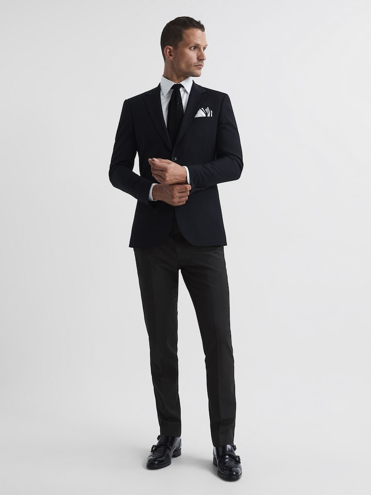 Reiss Black Hope Modern Fit Travel Trousers - Image 3 of 5