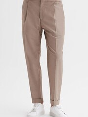 Reiss Fawn Brighton Relaxed Drawstring Trousers with Turn-Ups - Image 1 of 6