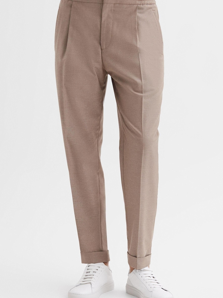Reiss Fawn Brighton Relaxed Drawstring Trousers with Turn-Ups - Image 1 of 6