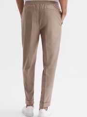 Reiss Fawn Brighton Relaxed Drawstring Trousers with Turn-Ups - Image 5 of 6