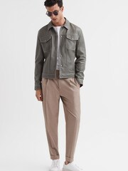 Reiss Fawn Brighton Relaxed Drawstring Trousers with Turn-Ups - Image 6 of 6
