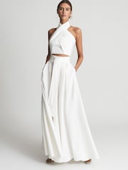 Reiss White Gigi Gather Detailed Maxi Skirt - Image 1 of 5