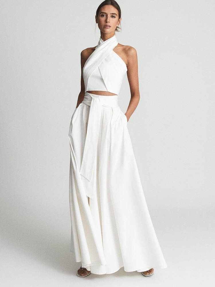 Reiss White Gigi Gather Detailed Maxi Skirt - Image 1 of 5
