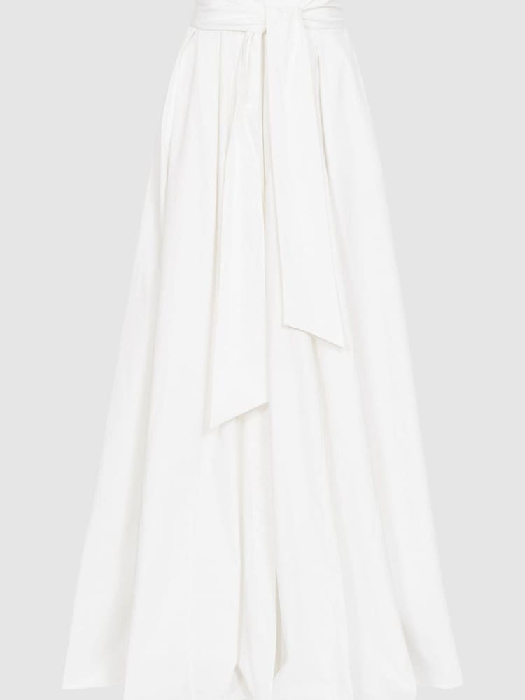 Reiss White Gigi Gather Detailed Maxi Skirt - Image 2 of 5