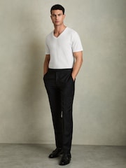 Reiss White Dayton Cotton V-Neck T-Shirt - Image 3 of 8