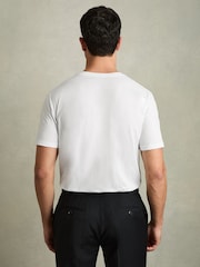 Reiss White Dayton Cotton V-Neck T-Shirt - Image 5 of 8