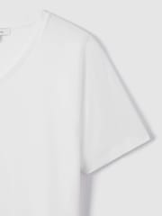 Reiss White Dayton Cotton V-Neck T-Shirt - Image 6 of 8