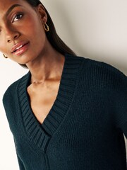 Teal Blue V-Neck Jumper - Image 11 of 12