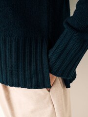 Teal Blue V-Neck Jumper - Image 8 of 12