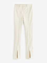 Ecru Cream Skinny Split Hem Detail Trousers - Image 4 of 4
