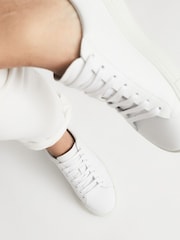 Reiss White Finley Leather Trainers - Image 6 of 6