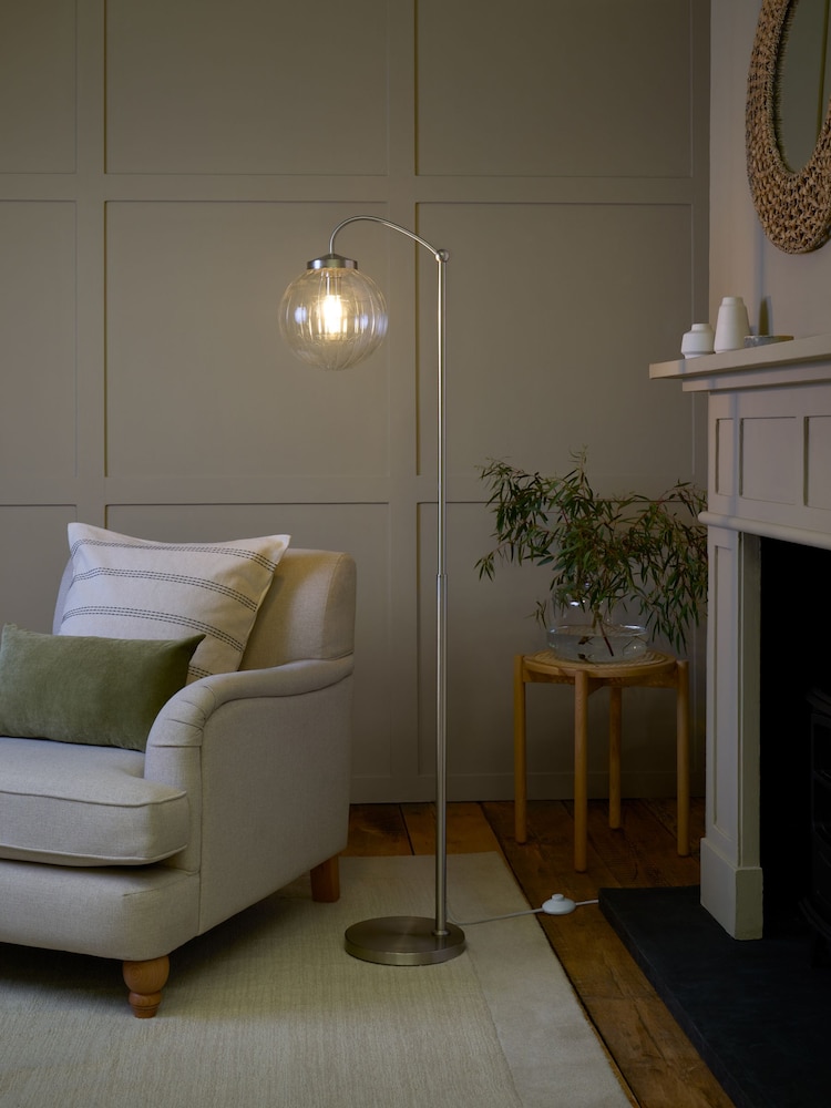 Brushed Chrome Bourton Floor Lamp - Image 1 of 8