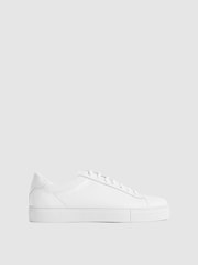 Reiss White Finley Leather Trainers - Image 1 of 5