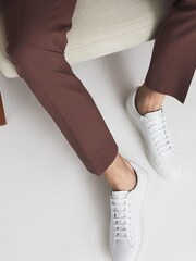 Reiss White Finley Leather Trainers - Image 2 of 5