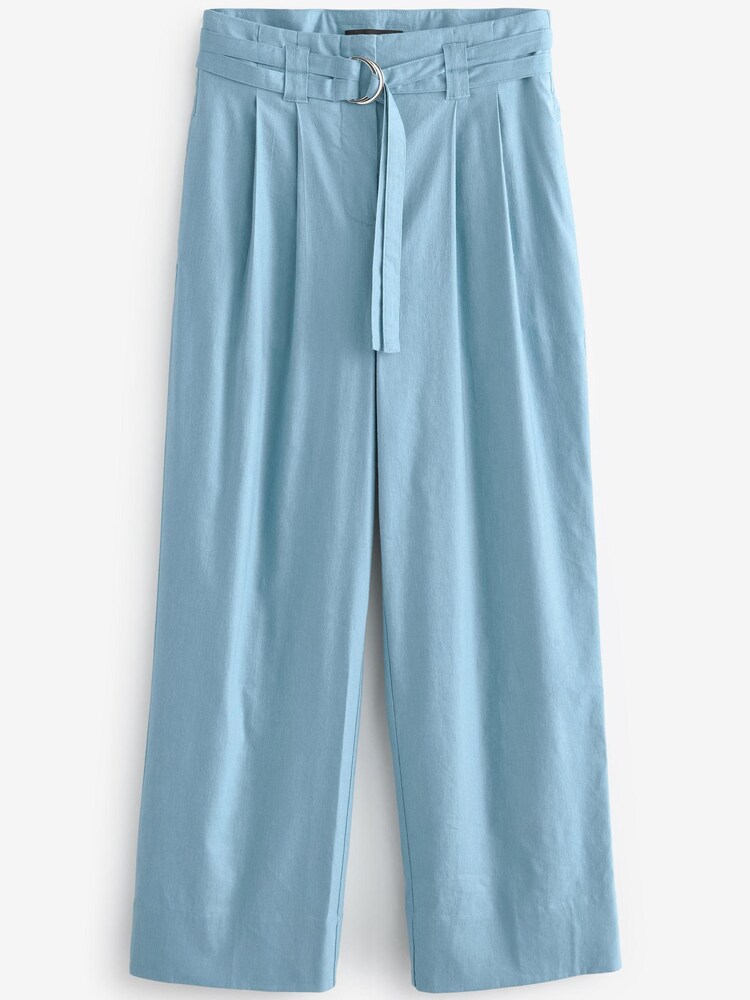 Blue D Ring Belted Crop Trousers - Image 2 of 2 Blue D Ring Belted Crop Trousers - Image 2 of 2
