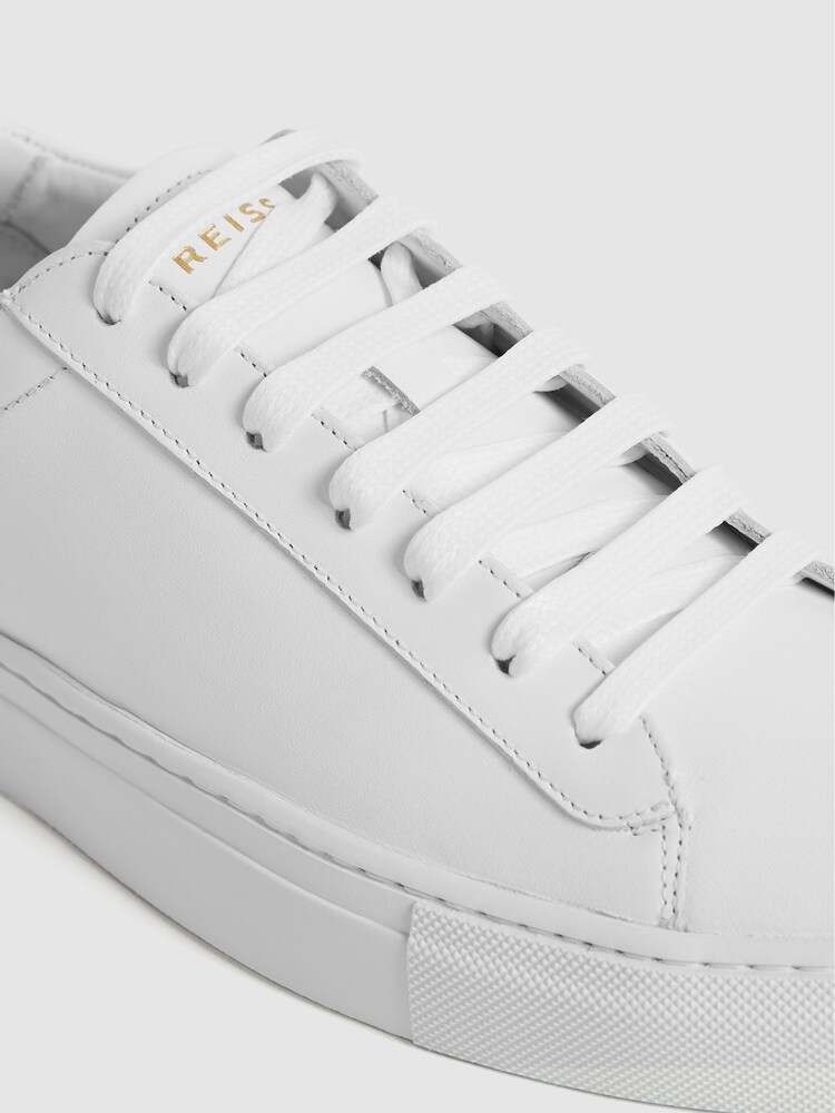 Reiss White Finley Leather Trainers - Image 7 of 7