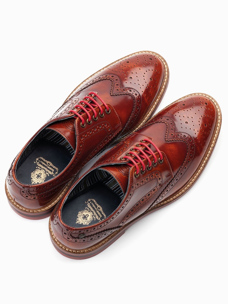 Beige - Chaussures Base London Woburn à lacets - Image 4 of 6