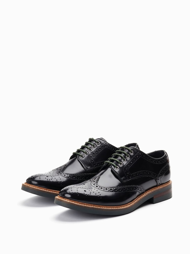 Noir - Chaussures Base London Woburn à lacets - Image 3 of 6