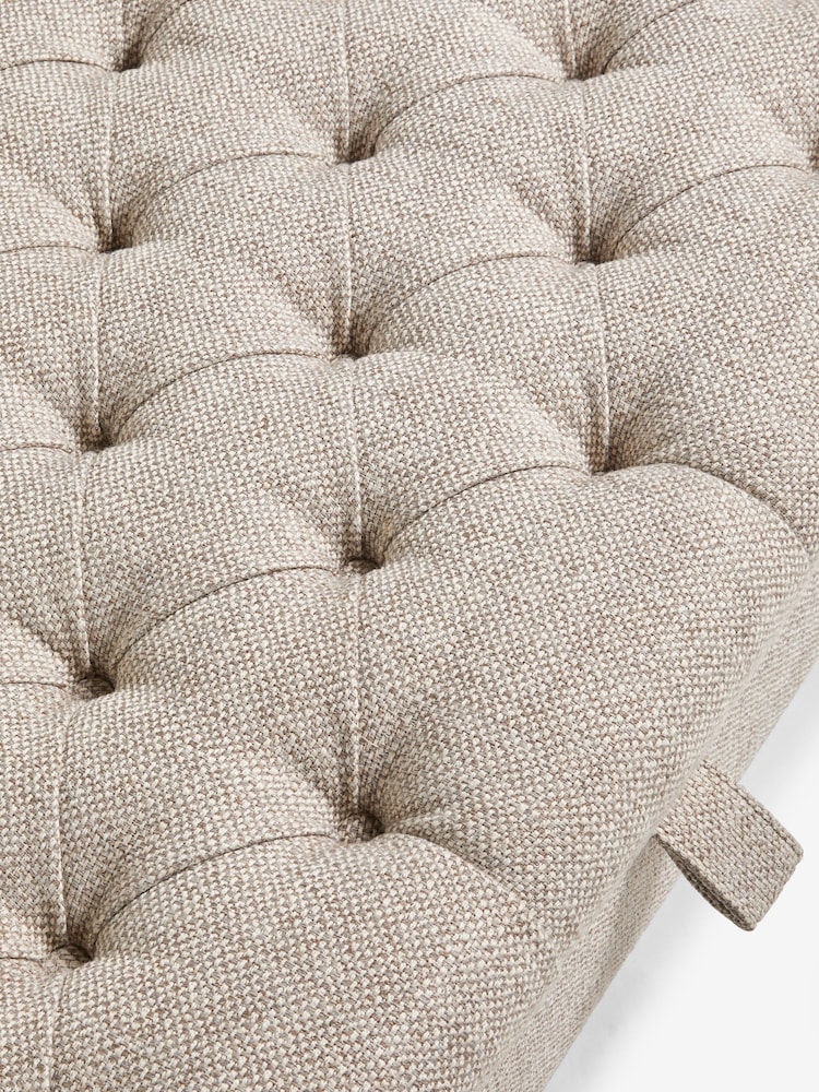 Buttoned Chunky Weave Mid Natural Albury Large Footstool - Image 11 of 11