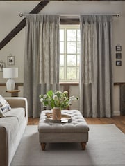 Buttoned Chunky Weave Mid Natural Albury Large Footstool - Image 3 of 11