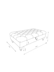 Buttoned Chunky Weave Mid Natural Albury Large Footstool - Image 5 of 11
