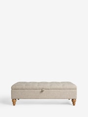 Buttoned Chunky Weave Mid Natural Albury Large Footstool - Image 7 of 11