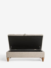 Buttoned Chunky Weave Mid Natural Albury Large Footstool - Image 8 of 11
