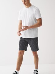 Black Marl Jersey Shorts With Zip Pockets - Image 2 of 7