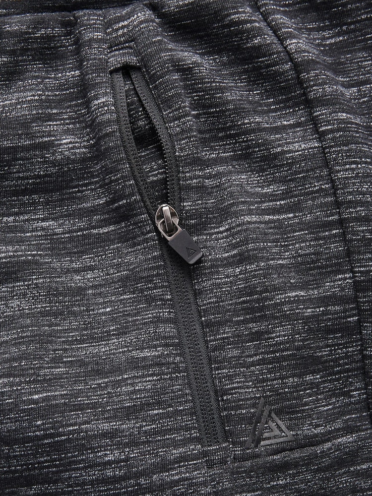 Black Marl Jersey Shorts With Zip Pockets - Image 7 of 7