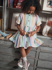 Pastel Rainbow Stripe Relaxed Dress (3-16yrs) - Image 1 of 5