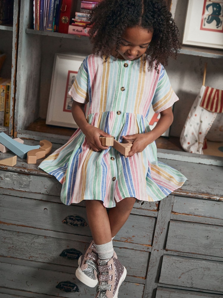 Pastel Rainbow Stripe Relaxed Dress (3-16yrs) - Image 1 of 5