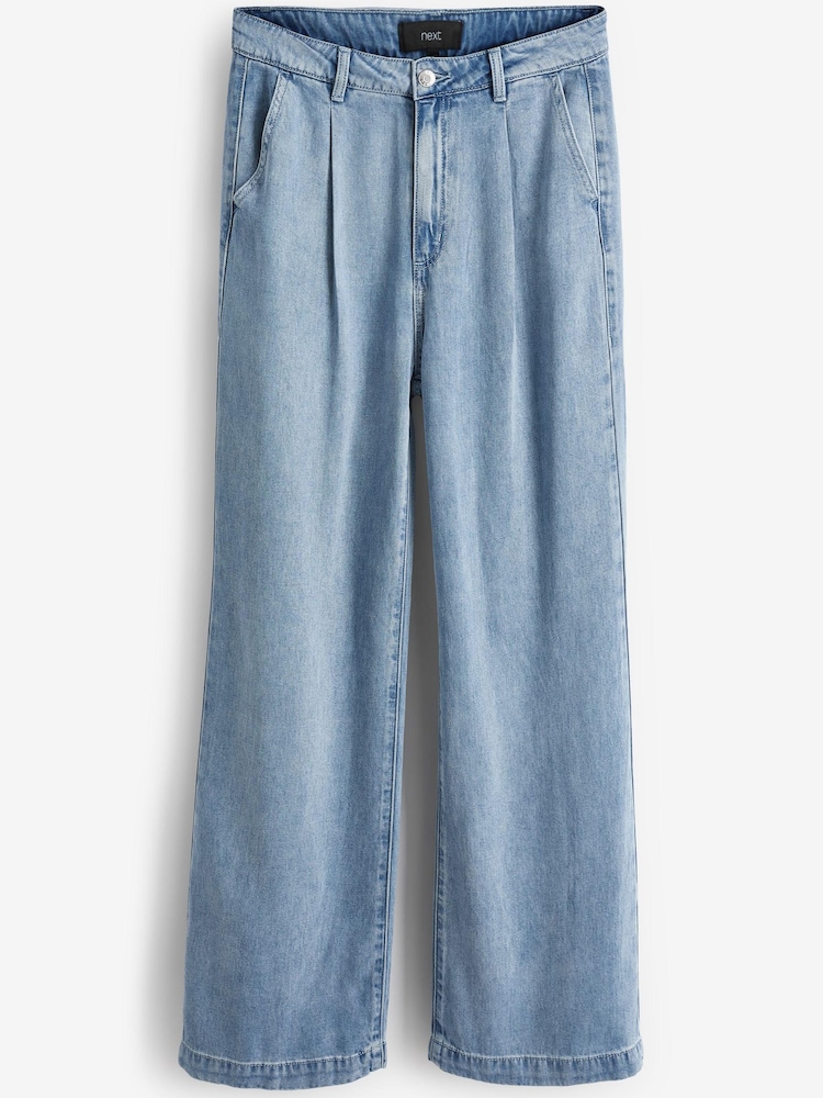Light Blue Super Soft Lyocell Wide Leg Trousers - Image 5 of 5