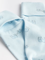Pale Blue 4 Pack Elephant Baby Sleepsuits (0-2yrs) - Image 13 of 13